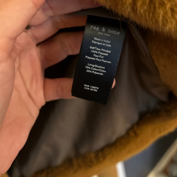 NWT Rag & Bone Camel Shearling Robe Coat - Picture 5 of 7